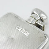 Sterling Silver Engine Turned Spirit Hip Flask Chester 1937 Hubert Hall Antique