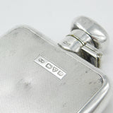 Sterling Silver Engine Turned Spirit Hip Flask Chester 1937 Hubert Hall Antique