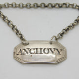 George III Sterling Silver 'Anchovy' Sauce Bottle Label Antique c1790 London