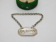 George III Sterling Silver 'Anchovy' Sauce Bottle Label Antique c1790 London