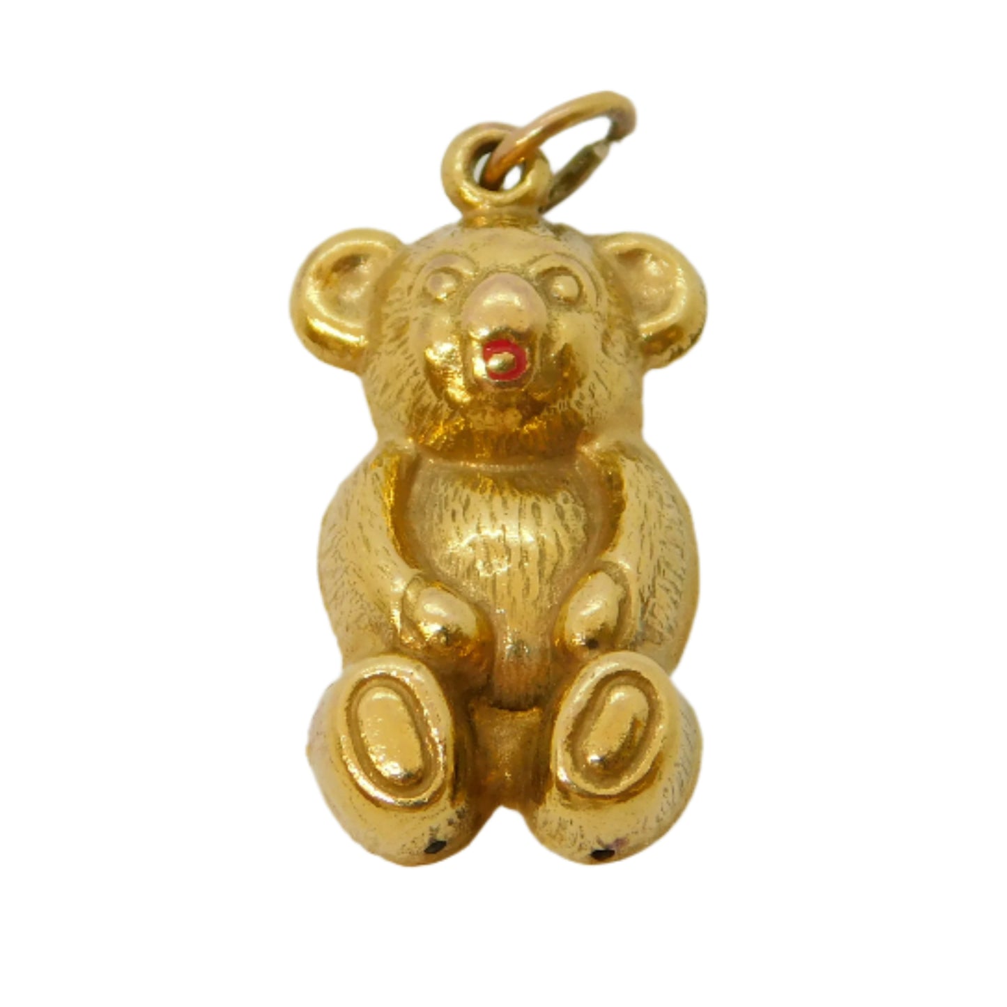 9ct Yellow Gold Teddy Bear Charm Pendant Vintage 1973 London