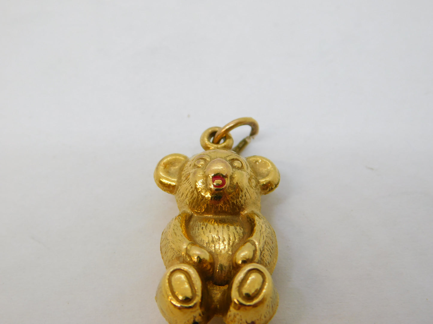 9ct Yellow Gold Teddy Bear Charm Pendant Vintage 1973 London