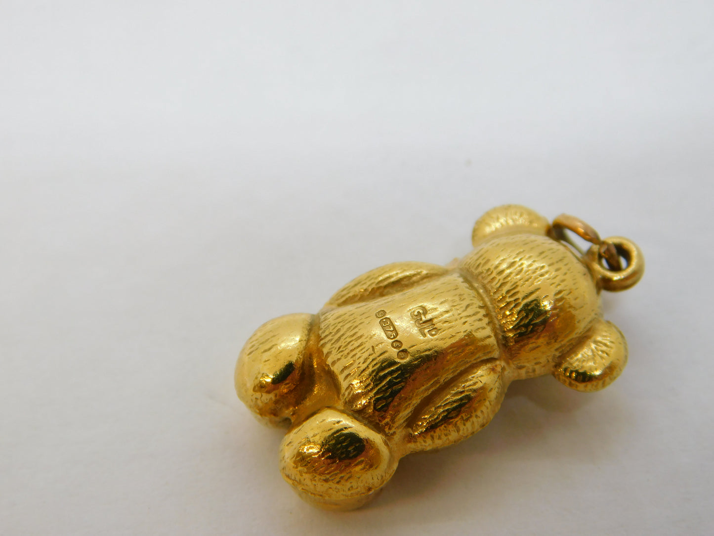 9ct Yellow Gold Teddy Bear Charm Pendant Vintage 1973 London