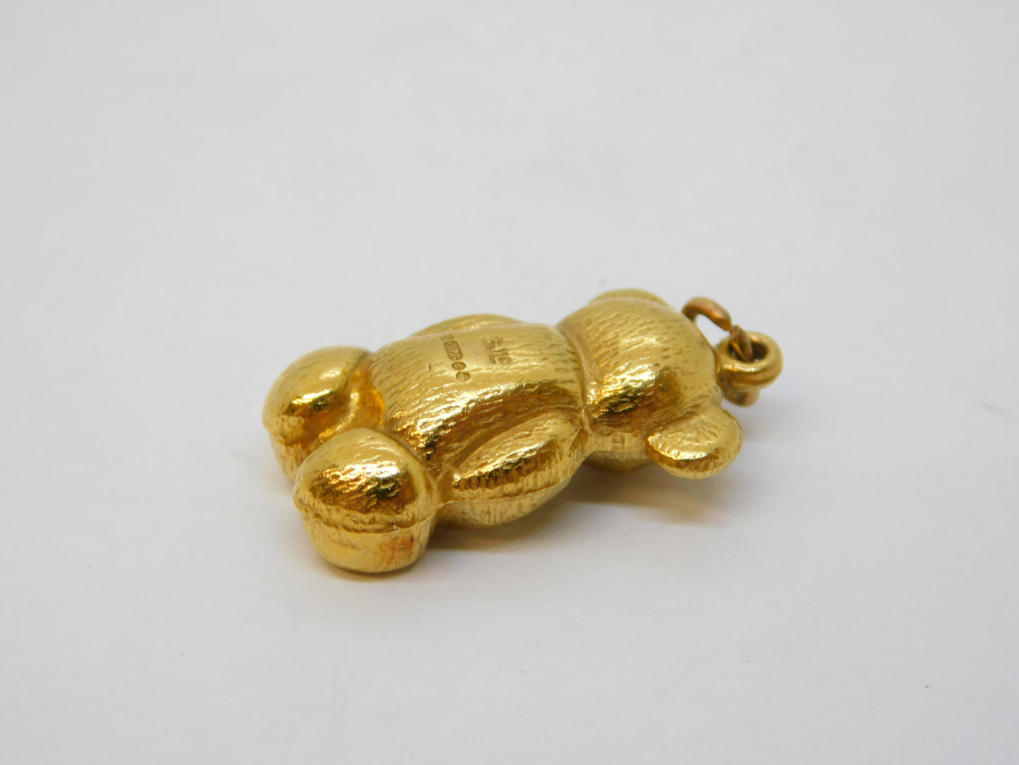 9ct Yellow Gold Teddy Bear Charm Pendant Vintage 1973 London