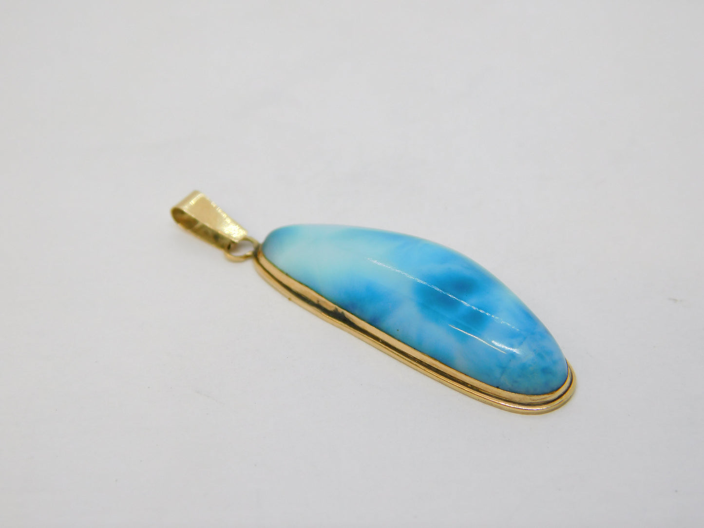 14ct Yellow Gold Mounted Larimer Specimen Pendant Vintage c1970