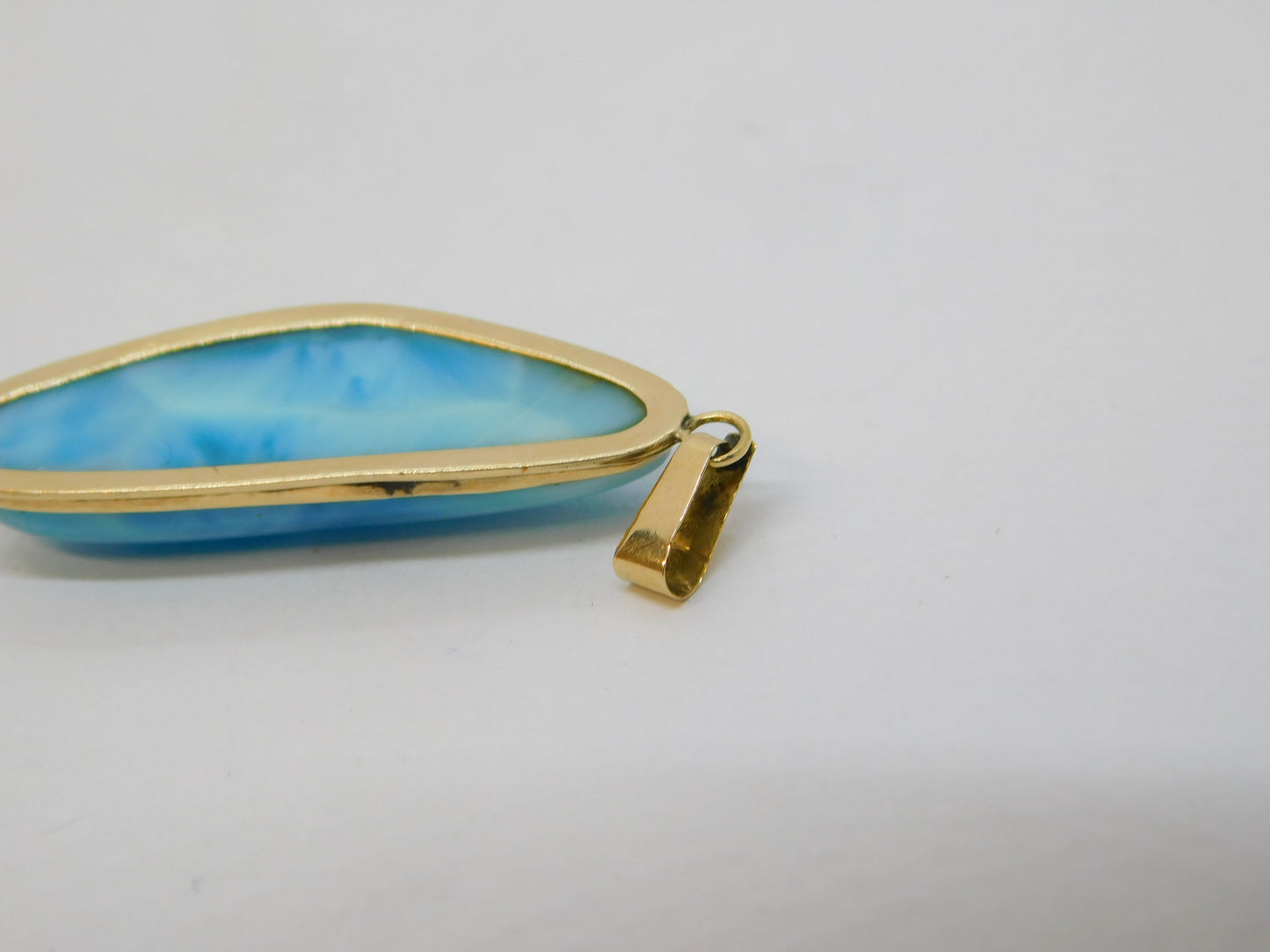 14ct Yellow Gold Mounted Larimer Specimen Pendant Vintage c1970