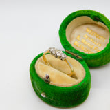 Victorian 18ct Yellow Gold 0.2ct Diamond Three Stone Band Ring Antique c1900