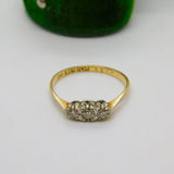 Victorian 18ct Yellow Gold 0.2ct Diamond Three Stone Band Ring Antique c1900