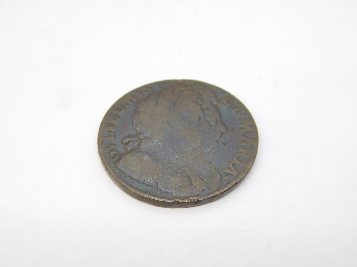 King William & Queen Mary Half Penny Coin Antique 1694 Fair Condition