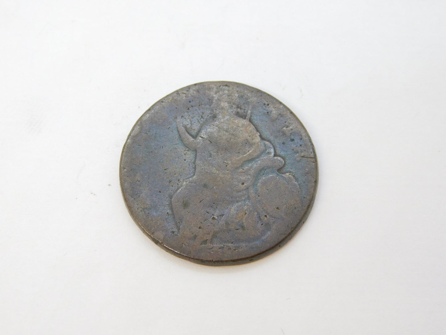 King William & Queen Mary Half Penny Coin Antique 1694 Fair Condition