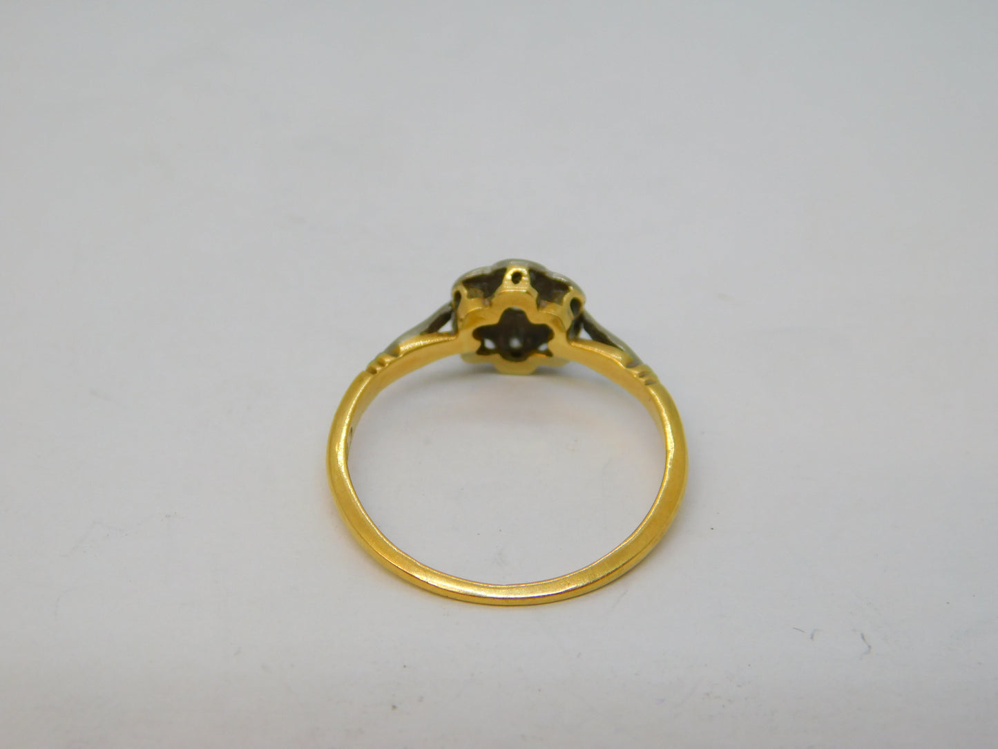 Victorian 18ct Yellow Gold Diamond Set Starburst Cluster Ring Antique c1880
