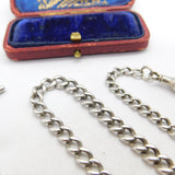 Sterling Silver Graduating Albert Link Watch Chain 1930 Chester Antique Art Deco