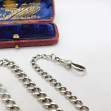 Sterling Silver Graduating Albert Link Watch Chain 1930 Chester Antique Art Deco