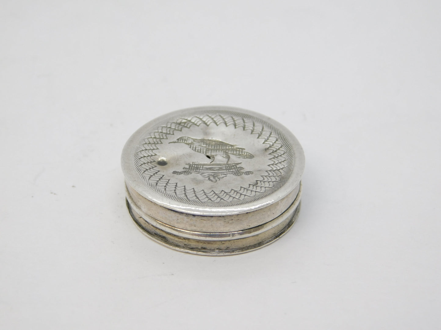 18th Century Irish Provincial George III Sterling Silver Patch Box Antique c1790