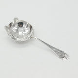 Sterling Silver Floral Pattern Handle Tea Strainer 1943 Antique Art Deco