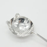 Sterling Silver Floral Pattern Handle Tea Strainer 1943 Antique Art Deco