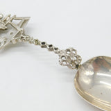 Victorian Dutch .833 Silver Musical Lute Player Terminal Serving Spoon c1890