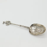 Victorian Dutch .833 Grade Silver Stork Pattern Christening Spoon c1890 Antique