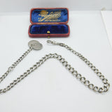Victorian Sterling Silver Graduating Albert Link Watch Chain Antique c1890