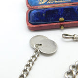 Victorian Sterling Silver Graduating Albert Link Watch Chain Antique c1890
