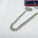 Victorian Sterling Silver Graduating Albert Link Watch Chain Antique c1890