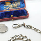 Victorian Sterling Silver Graduating Albert Link Watch Chain Antique c1890