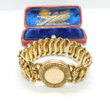 Victorian Rolled Gold Bracelet With 9ct Gold Locket Front Antique c1900