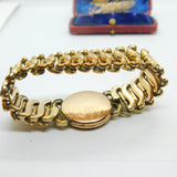 Victorian Rolled Gold Bracelet With 9ct Gold Locket Front Antique c1900