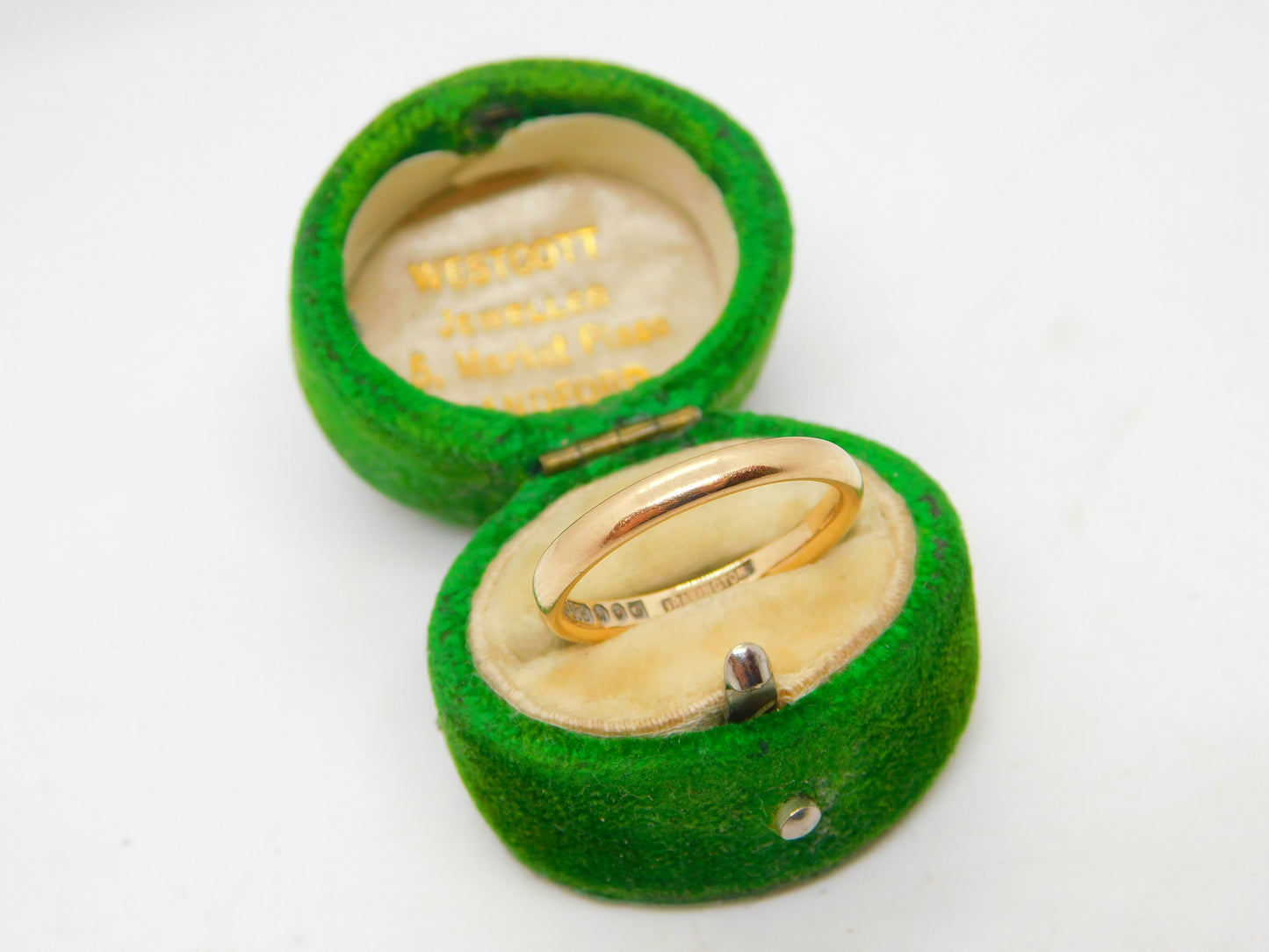 9ct Yellow Gold Wedding Band Ring Antique 1947 London Size N UK