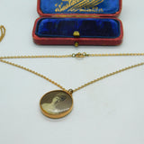 9ct Rose Gold King George V & Queen Mary Pendant On Rolled Gold Chain c1911