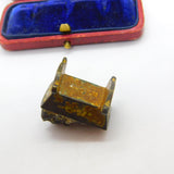 Victorian Cold Painted Vienna Bronze Small Cat in the Cradle Figure Antique 1860