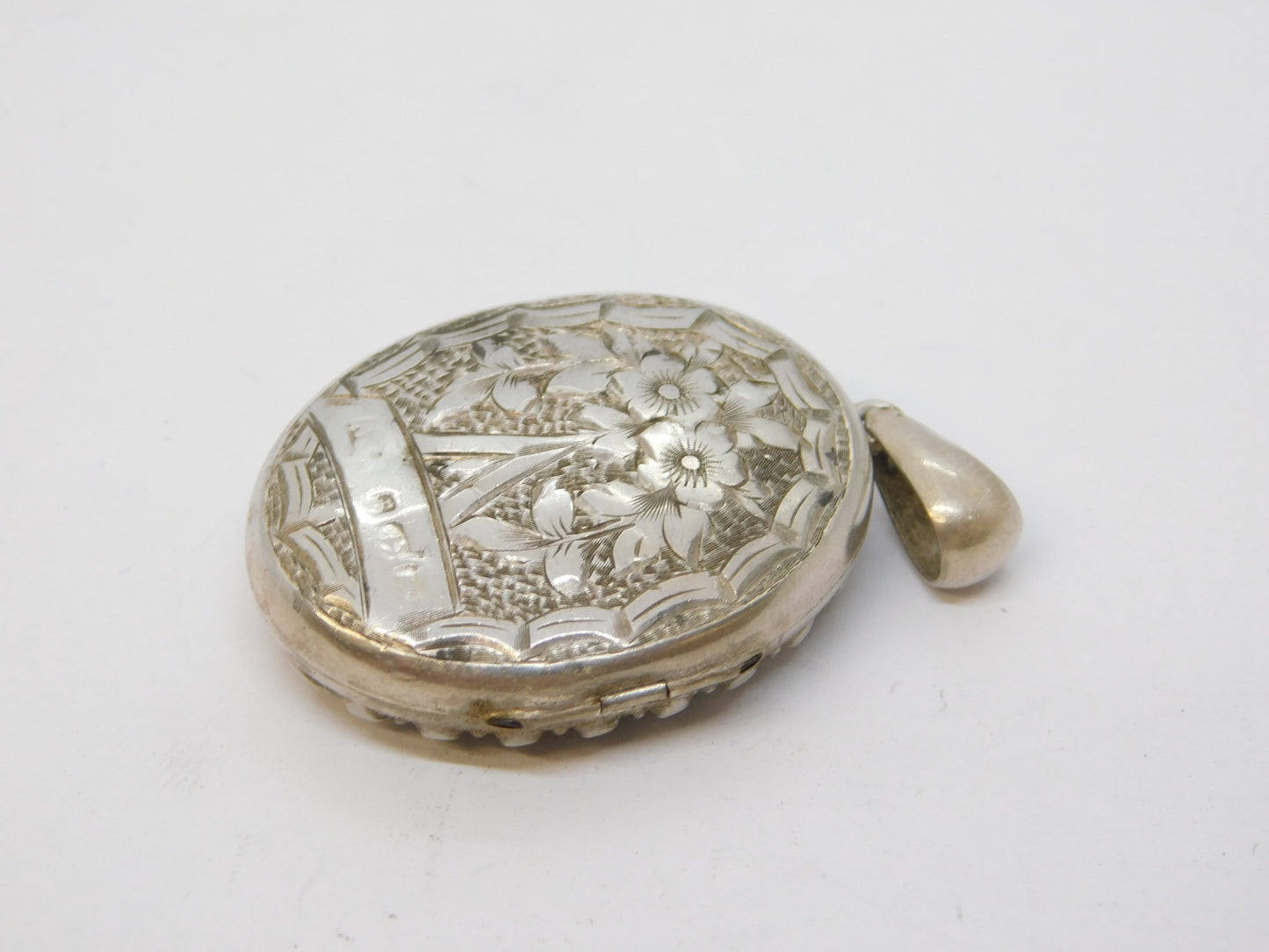 Victorian Sterling Silver Lucky Horseshoe Locket Antique 1876 Birmingham