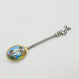 Sterling Silver Colourful Enamel Napoli Italy Souvenir Spoon Antique c1920