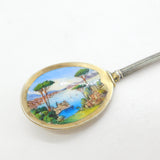 Sterling Silver Colourful Enamel Napoli Italy Souvenir Spoon Antique c1920