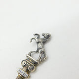 Sterling Silver Colourful Enamel Napoli Italy Souvenir Spoon Antique c1920