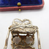Victorian Sterling Silver Miniature Doll Chair with Cherubs Antique 1897 London