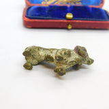 Victorian Cold Painted Vienna Bronze Spaniel Dog Figurine Antique c1860