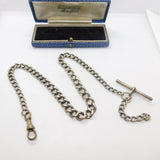 Sterling Silver Graduating Albert Watch Chain Antique 1912 Birmingham Art Deco