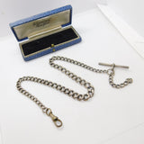 Sterling Silver Graduating Albert Watch Chain Antique 1912 Birmingham Art Deco