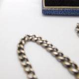 Sterling Silver Graduating Albert Watch Chain Antique 1912 Birmingham Art Deco