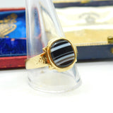 Banded Agate 14ct Yellow Gold Ring Antique Victorian c1860 Austro-Hungarian
