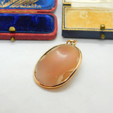 Georgian 9ct Rose Gold Carved Shell Female Classical Cameo Pendant Antique c1800