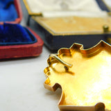 Georgian 15ct Gold Black Enamel High Relief Cameo Mourning Pendant Antique c1820