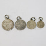Queen Victoria Silver Maundy Money Complete Set Mounted Antique 1891