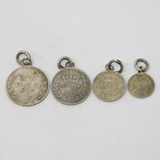 Queen Victoria Silver Maundy Money Complete Set Mounted Antique 1891