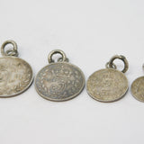 Queen Victoria Silver Maundy Money Complete Set Mounted Antique 1891