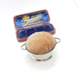 Sterling Silver Woven Bucket Pin Cushion 1911 Birmingham Levi & Salaman