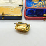 Victorian Rolled Gold & Red Jasper Floral Cushion Brooch Pin Antique c1890