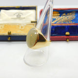 9ct Yellow Gold & Large Cabochon Jade Signet Ring Vintage 1967 London