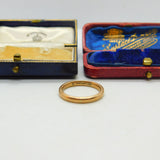 9ct Yellow Gold Minimal Wedding Band Ring Antique 1941 Art Deco Birmingham